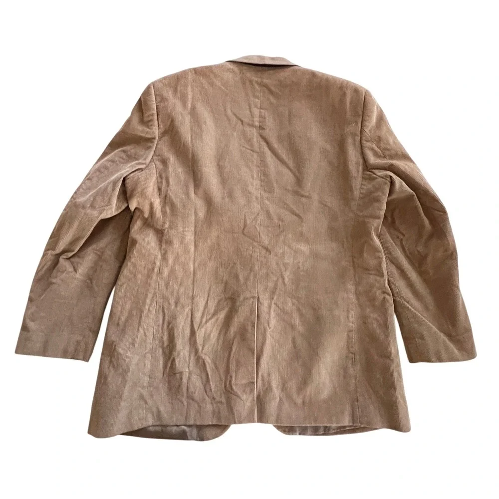 Alan Flusser Blazer Mens 46R Tan Corduroy Sport Coat Two Button Classic Academic